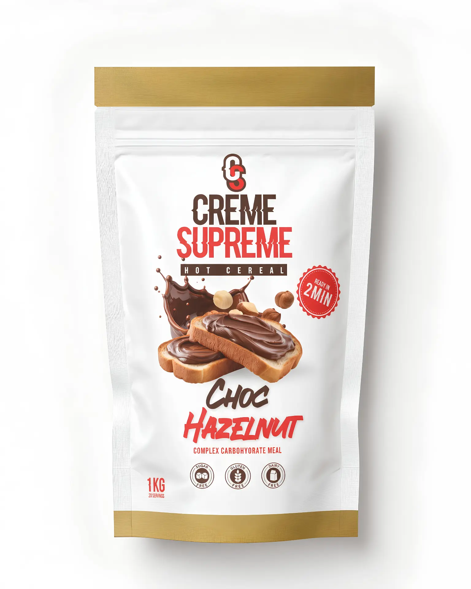 Choc Hazelnut Creme Supreme hot cereal pouch