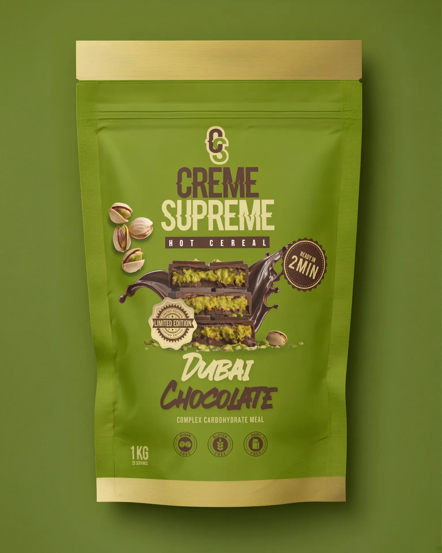 Dubai Chocolate Creme Supreme hot cereal pouch