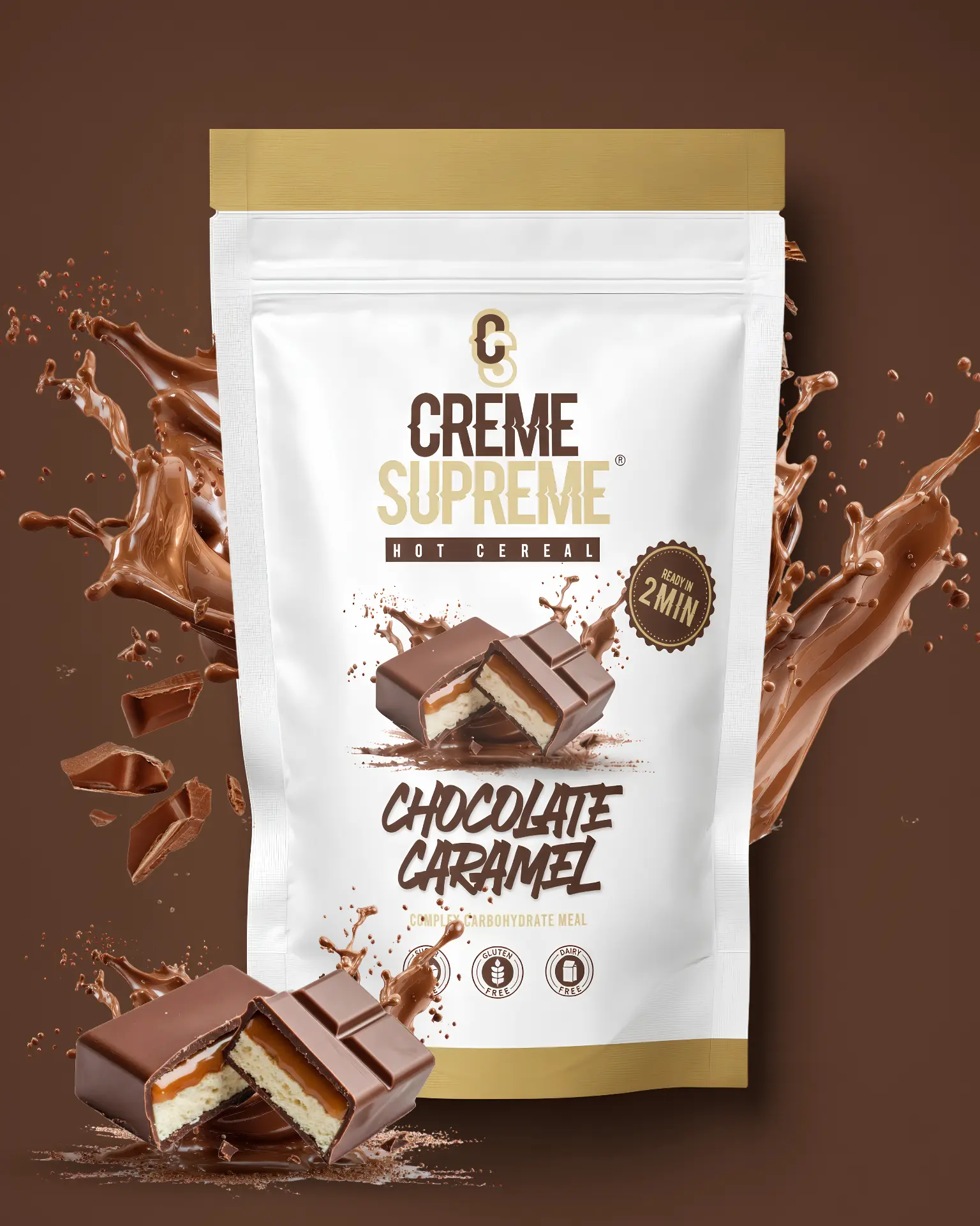 Chocolate Caramel Creme Supreme hot cereal pouch
