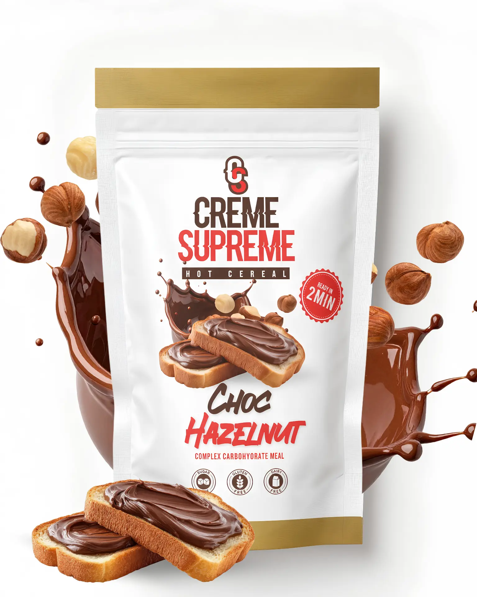 Choc Hazelnut Creme Supreme hot cereal pouch
