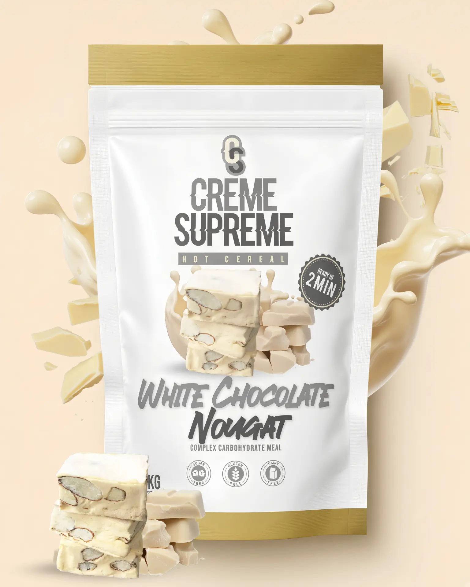 White Chocolate Nougat Creme Supreme hot cereal pouch