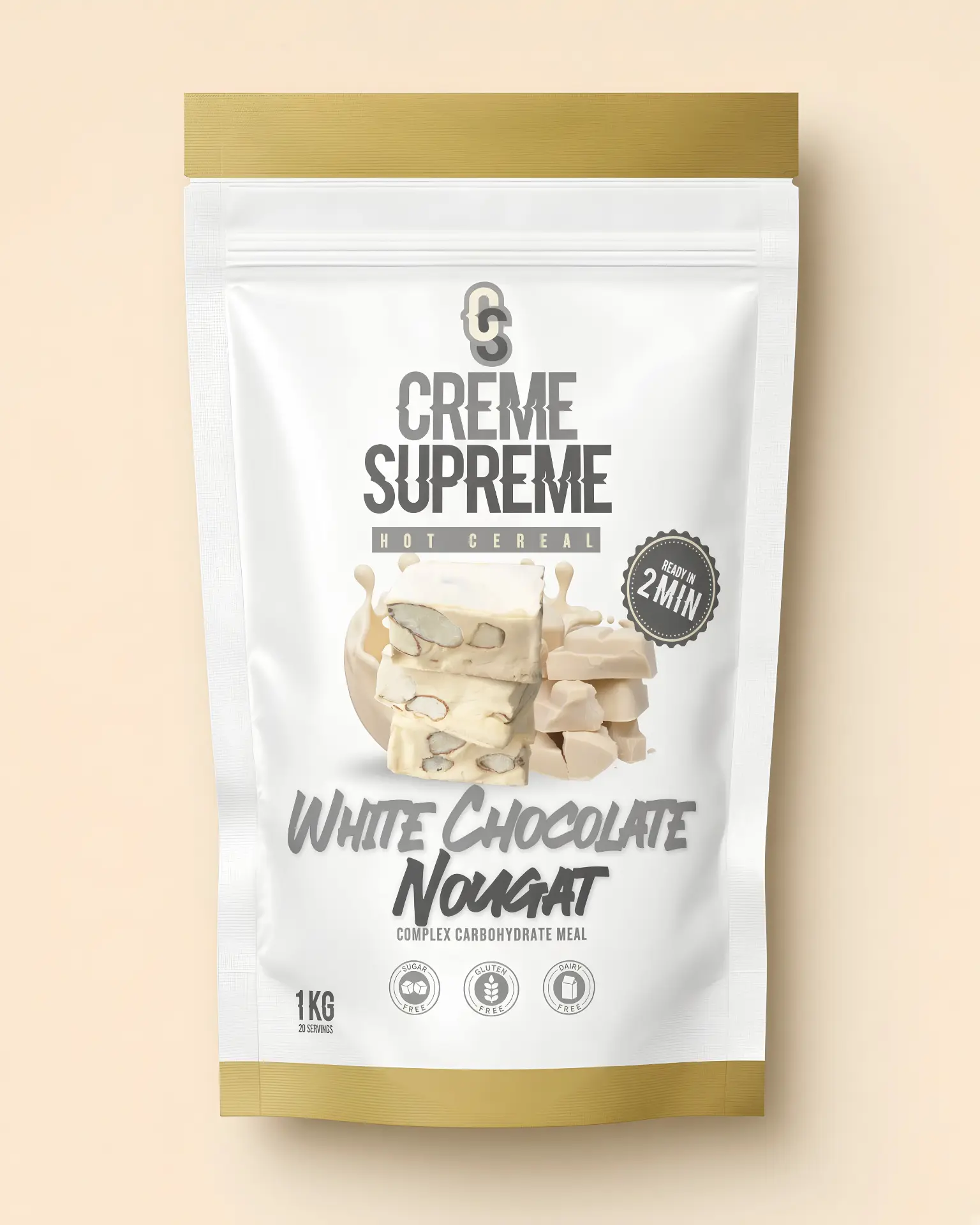 White Chocolate Nougat Creme Supreme hot cereal pouch