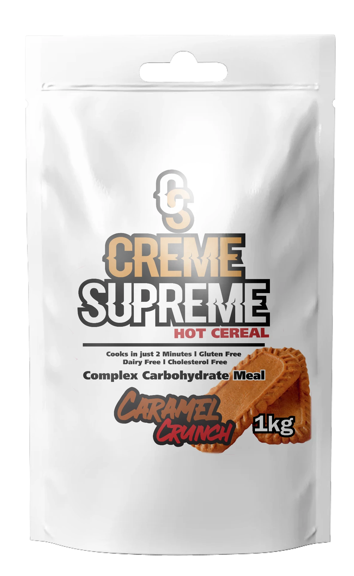 Caramel Crunch Creme Supreme 1kg pouch in previous packaging